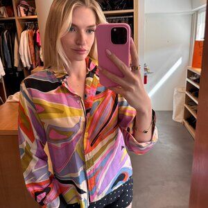 EMILIO PUCCI - PRINTED LONG SLEEVE SILK SHIRT